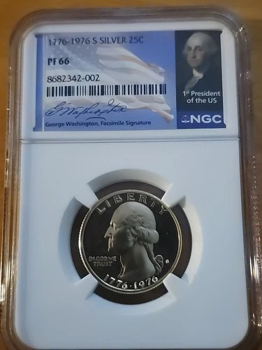 1776-1976 S Silver Washington Quarter 25C Bicentennial Proof  PF66 NGC