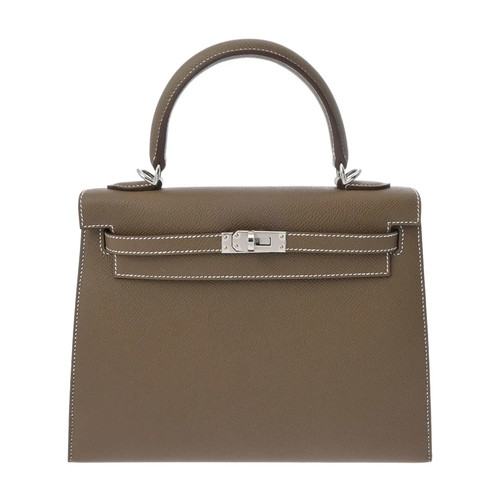 Hermes Kelly Handbag Epsom Leather Silver #WB3658