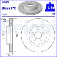 2X Delphi Bremsscheibe BG9217C FüR KK Jeep Dodge Cherokee Nitro Compass MK49 CRD