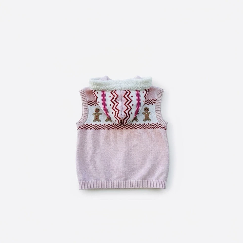 Gymboree Girls Size 10 Pink Holiday Vest & Skirt Gingerbread Outfit Christmas - Image 4 of 4