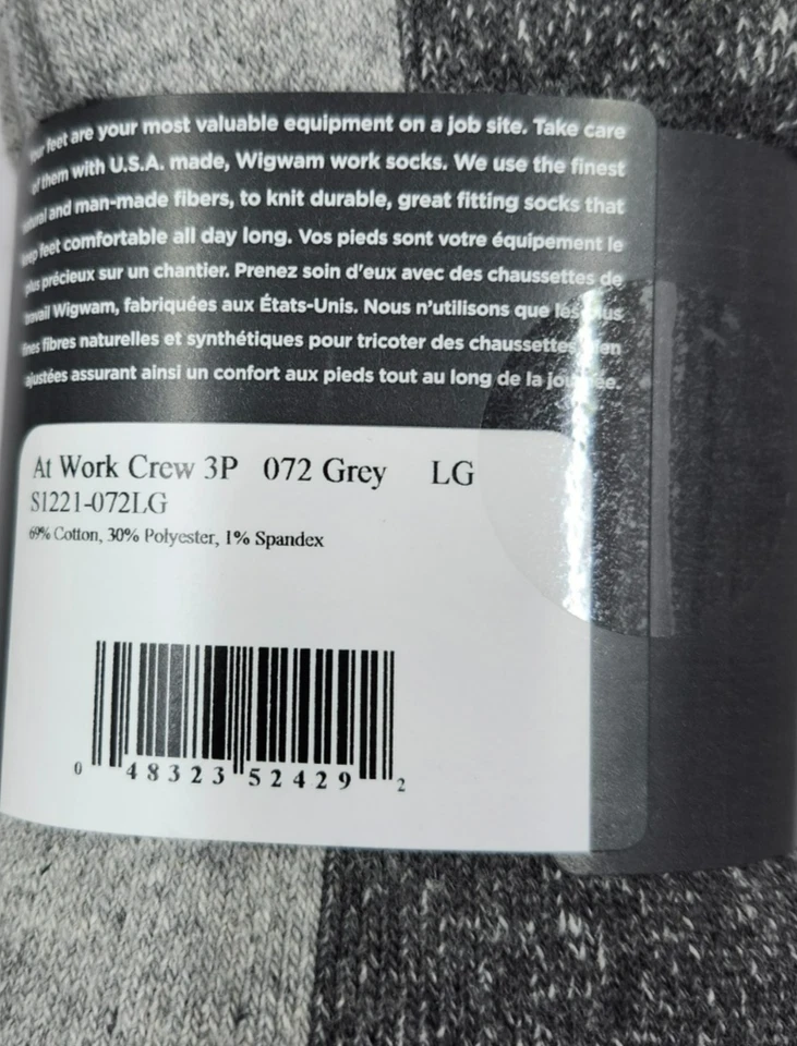 Носки короткие Wigwam At Work упаковка 3 шт. серые серые большие унисекс мужские женские - Изображение 3 из 3