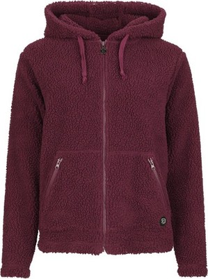 RED by EMP Damen Teddy Fur Hoody bordeaux