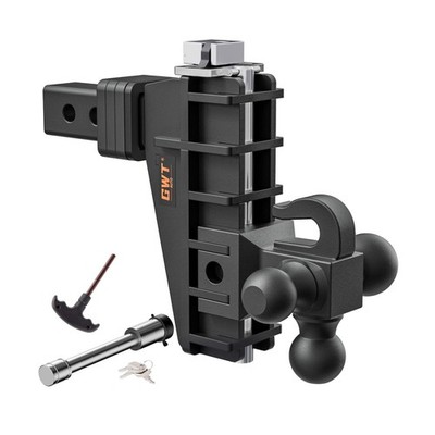 GWTAUTO Adjustable Trailer Hitch with Hook, Tri-Ball (1-7/8'' x 2'' x 2-5/16'') ...