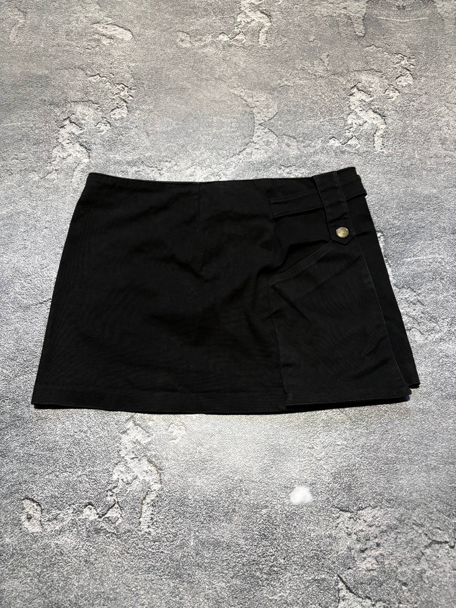 Morgan De Toi Cargo Mini Skirt Size FR 38 UK 10 Black Cotton Zip Detail Utility