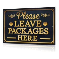 Please Leave Packages Here Metal Signs Package Signs For Delivery Box Package