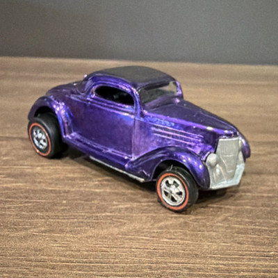 Hot Wheels Redlines '36 Ford Coupe Purple Diecast 1:64 Car Opening Trunk 1968