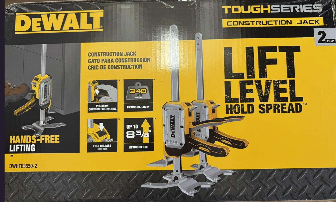 NEW-  DEWALT DWHT83550 TOUGHSERIES Construction Jack - 2Pk