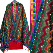 RED COTTON INDIAN LADIES PATIALA SALWAR KAMEEZ SUIT with HAND EMBRO DUPATTA SNJ