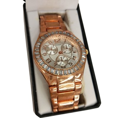Gossip Spares And Repairs Women Wristwatch Rose Gold Tone Crystal Bezel Preloved