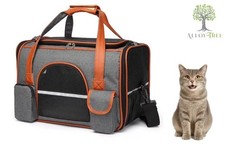 Blue Fabric Cat carrier Carrier Travel Dog Cage Carry Pet Bag Ball Mouse Catnip