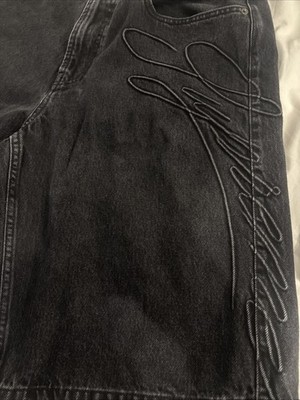 Supreme Script Baggy Denim Short 'Washed Black' SS24 Size 34 (Pre