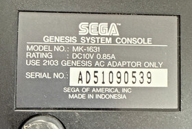 SEGA Genesis Model 2 Console - Black Tested, Power Cord, 2 controllers & 2 Games