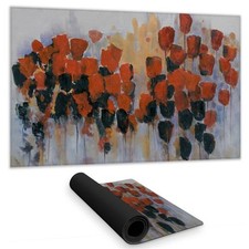 Begin Home Decor C1DM1424RWBBUW 14 x 24 in. Red Flowers Field Abstract Desk M...