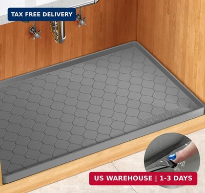 Winisok Silicone Under Sink Mat 34'' x 22'', Kitchen Essentials and Gadgets, Shelf