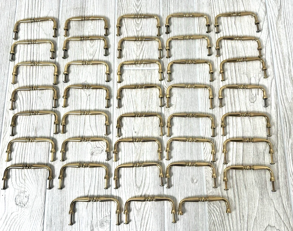 Lote de 19 tiradores de cajón con manija de gabinete de latón tradicional Alno nudillo único 3/4 Foto 2 de 4