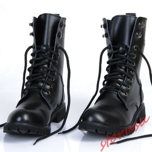 black army style boots