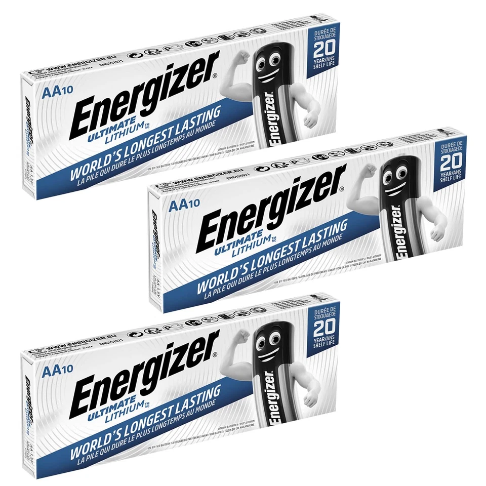 30 x Energizer Ultimate Lithium AA Mignon Batterie FR6 L91 im Streifen - Bild 1 von 1