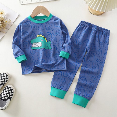 Cartoon Pajamas Kids Boy Underwear Longjohn Pyjamas BabySleepwear Toddler Pjs - Picture 9 of 59