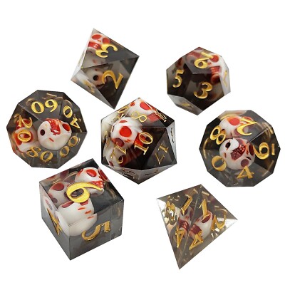 Polyhedral Würfel Set DND Würfel Set DND D&D Dungeons & Dragons RPG COC D4-D20 7 Stück