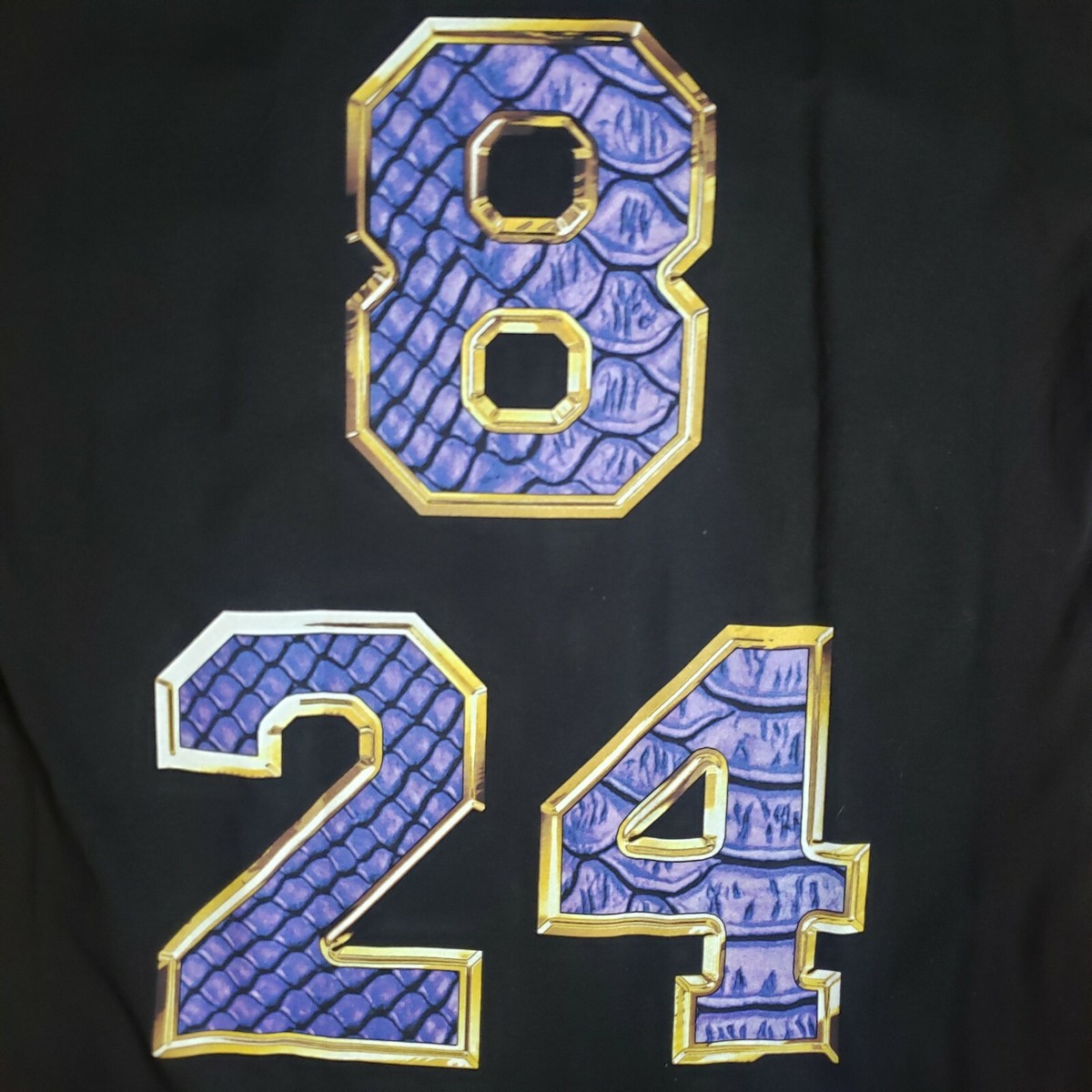 KOBE BRYANT LOS ANGELES LAKERS NBA LARGE #8 #24 BLACK T