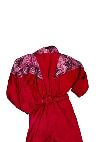 Vintage 80’s Kaelin Skiing Finesse Women’s One Piece Snow Suit Hot Pink Sz 10 - Afbeelding 6 van 14