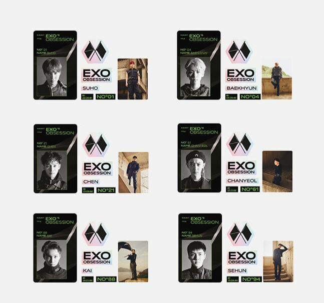 EXO OBSESSION SMTOWN OFFICIAL GOODS ID CARD PHOTOCARD + DECO EXO OBSESSION SMTOWN OFFICIAL GOODS ID CARD PHOTOCARD + DECO