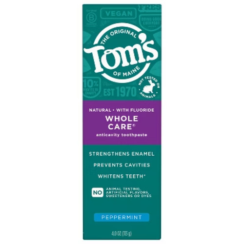 Tom's of Maine Whole Care Peppermint Toothpaste - 4oz - Picture 2 of 9