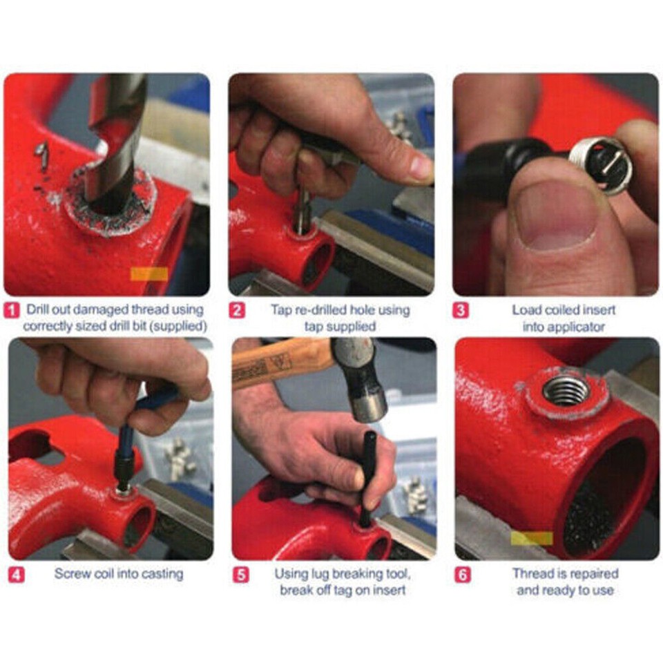 131Pc Thread Repair Kit HSS Drill Helicoil Metric Set Heli Coil Tap ...