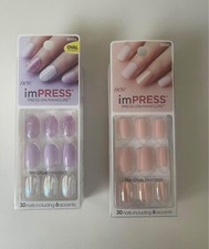 Short manucure Kiss imPRESS Press On édition ovale ultra-ajusté éclaircir paillettes