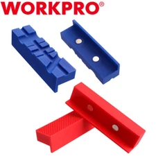 WORKPRO 4-1/2" Vise Jaw Pads Magnetic TPU Vise Jaw Protective Covers Set 2-Pairs