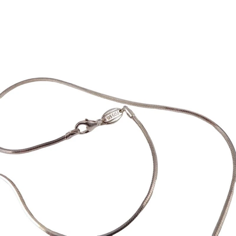 Collar de plata líquida colgante de circonita cúbica transparente fósil 16" Foto 4 de 4