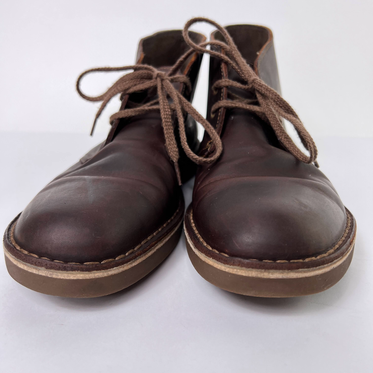 Clarks Bushacre Brown Leather 2 Eyelet Lace Up Block Heel  display picture 1