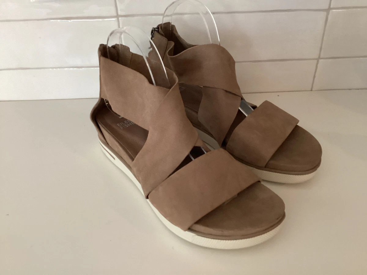 Eileen Fisher Nubuck Leather Sport Sandal Tan Sz US 10 NEW 180 eBay