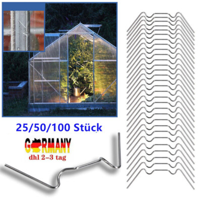 Riisoyu Gewächshaus Klammern Edelstahl - 120 Stück Set Für Hohlkammerplatten