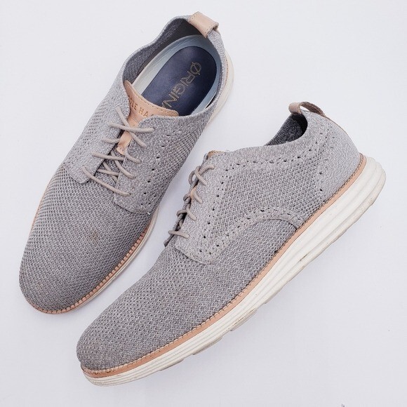 SAOLA Cole Haan Original Grand Stitchlite Oxford tinta unita grigio Rock Ridge taglia 12