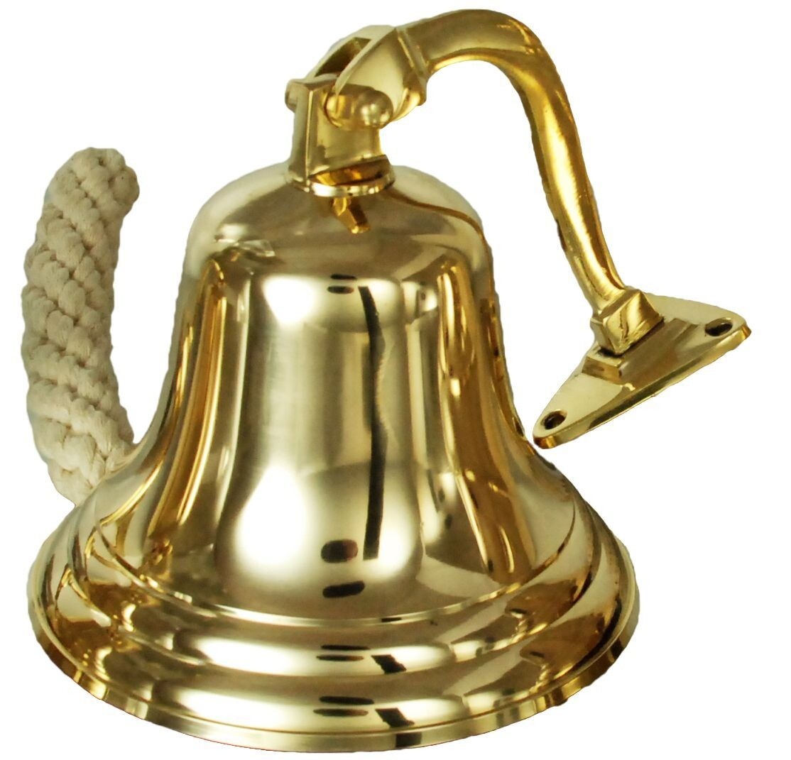 New Brass Ship Bell Wall Mounted Hanging Fixing Bracket Pub School