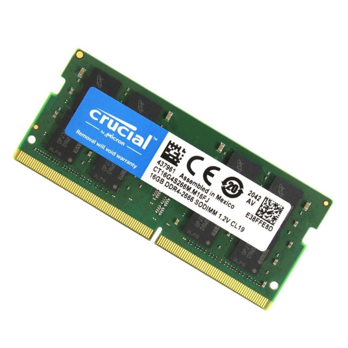 Crucial 64GB 4X16GB DDR4 2666MHz PC4-21300 Laptop SODIMM Memory