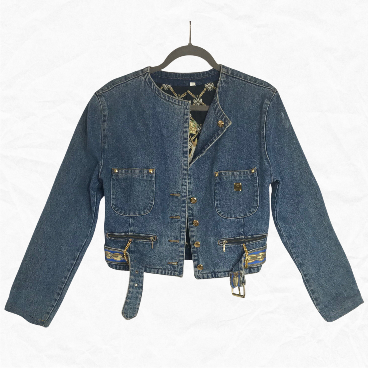 Authentic MCM 1900 Jeans Collection Denim Jacket w/ Signature