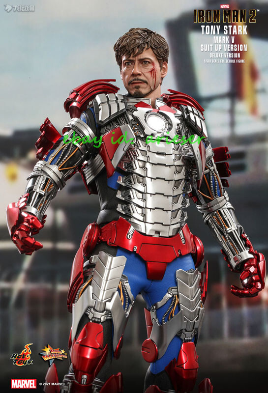 Hot HT 1/6 Mms600 Tony Stark Mark V Suit Up Version Deluxe Ver