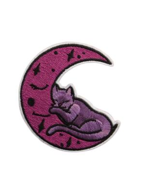 Mond Katze Bügelbild Patch