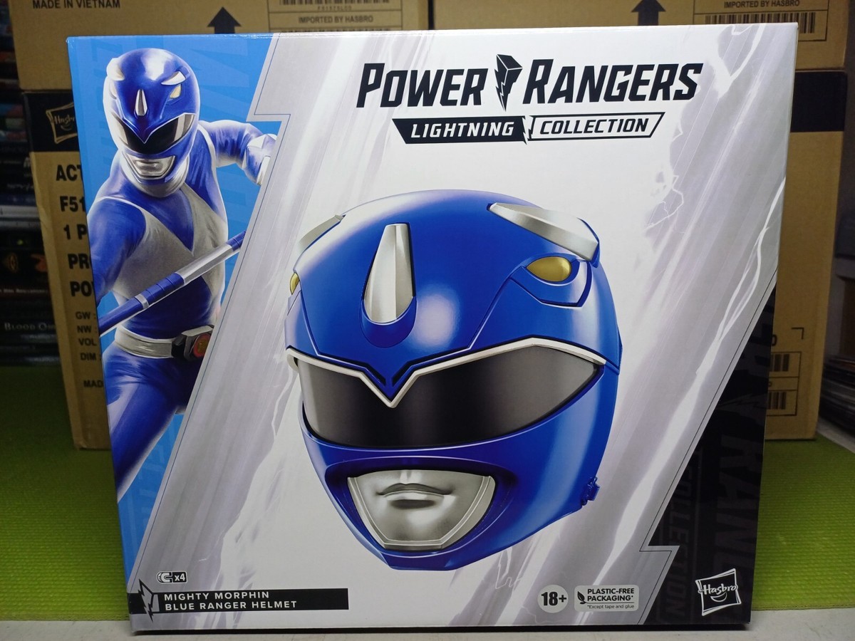Blue Power Ranger Helmet It's Morphin' Time As The Power Rangers White