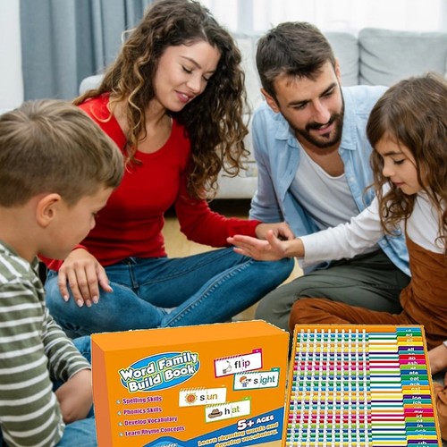 30 libros abatibles de lectura y rima, tarjetas flash ABC Word Vocabulario Familias NUEVO - Imagen 2 de 6