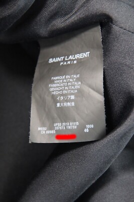 FW13 Saint Laurent Paris Cropped Black Pea Coat Wool Jacket FW13 Saint Laurent Paris Cropped Black Pea Coat Wool Jacket