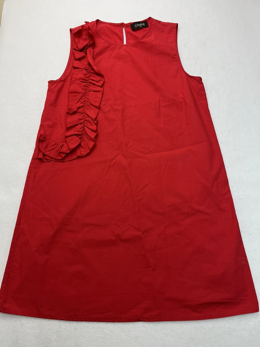 Chepe Made in Italy Womens Cotton Dress Size M Red