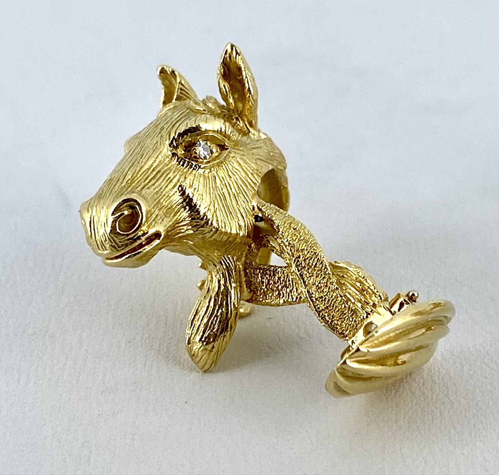 KURT WAYNE 18KT YELLOW GOLD AND DIAMOND HORSES' H… - image 7