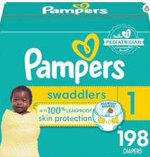 Pampers Swaddlers Baby Diapers, Size 1 198 Count   Ultra-Absorbent Disposable