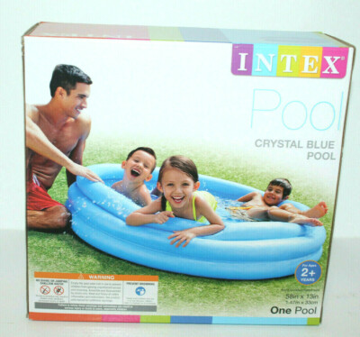 INTEX CRYSTAL BLUE INFLATABLE POOL 58''x13 X13'' KIDS AGES 2 +
