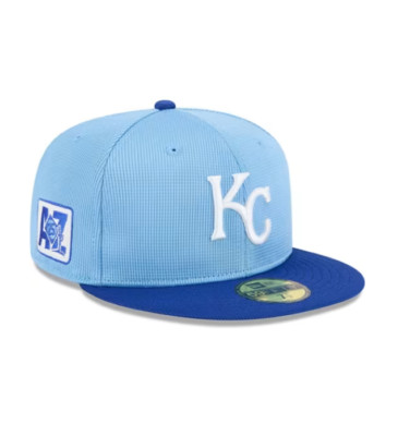 Kansas City Royals Mens Light Blue 2025 Spring Training 59FIFTY New Era Hat, NWT