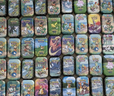 1x Mini Tins + 100 Pokemon Karten Deutsch davon 10 Holos Pokemon  Sammlung NM