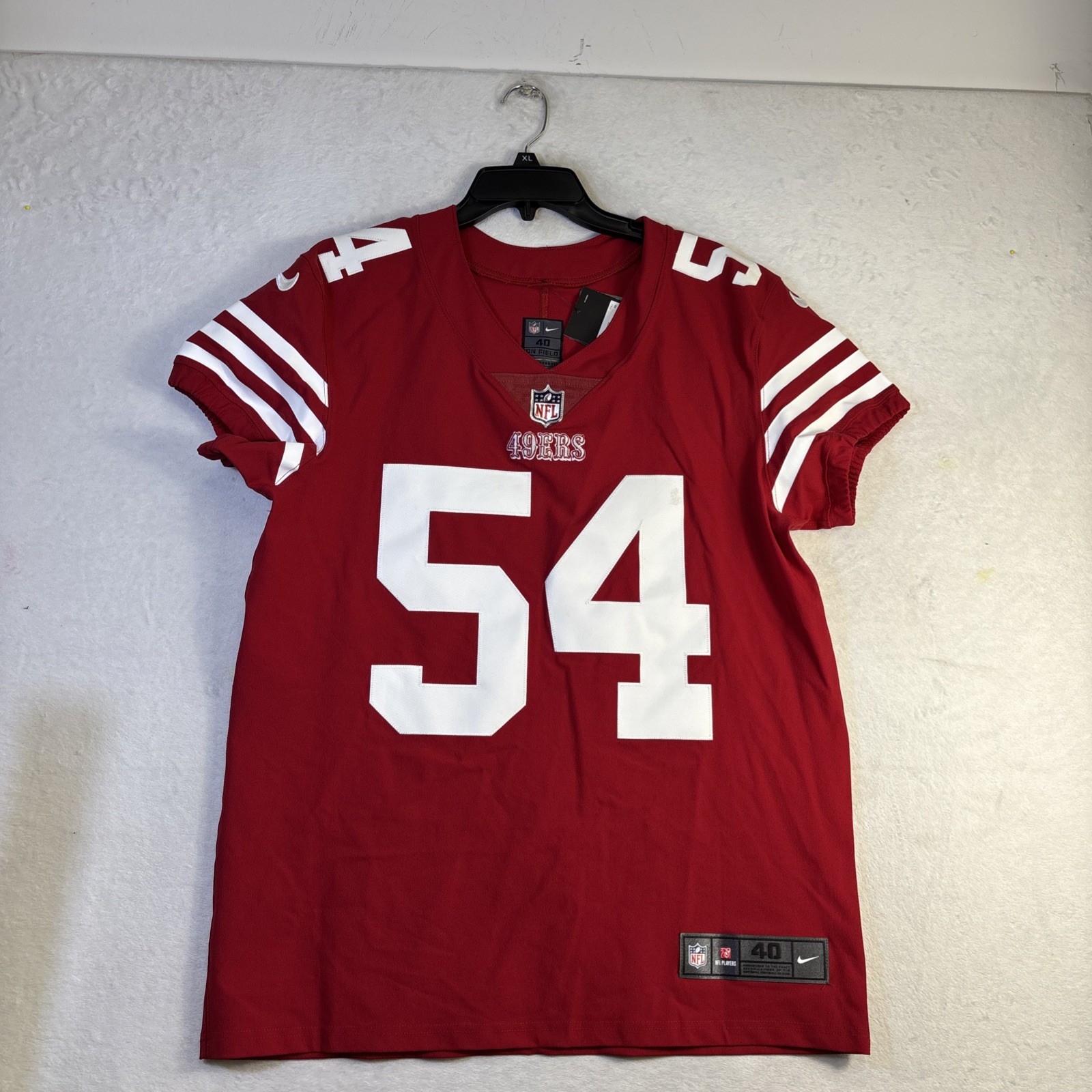 NIKE Vapor Elite Player Jersey Red Size M/40 SAN FRANCISCO 49ers Fred Warner 54